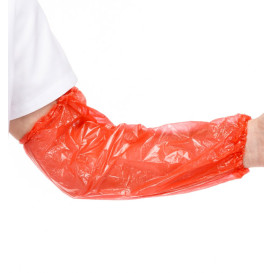 Disposable Plastic Over Sleeve PE Red G80 18x44cm (1.000 Units)