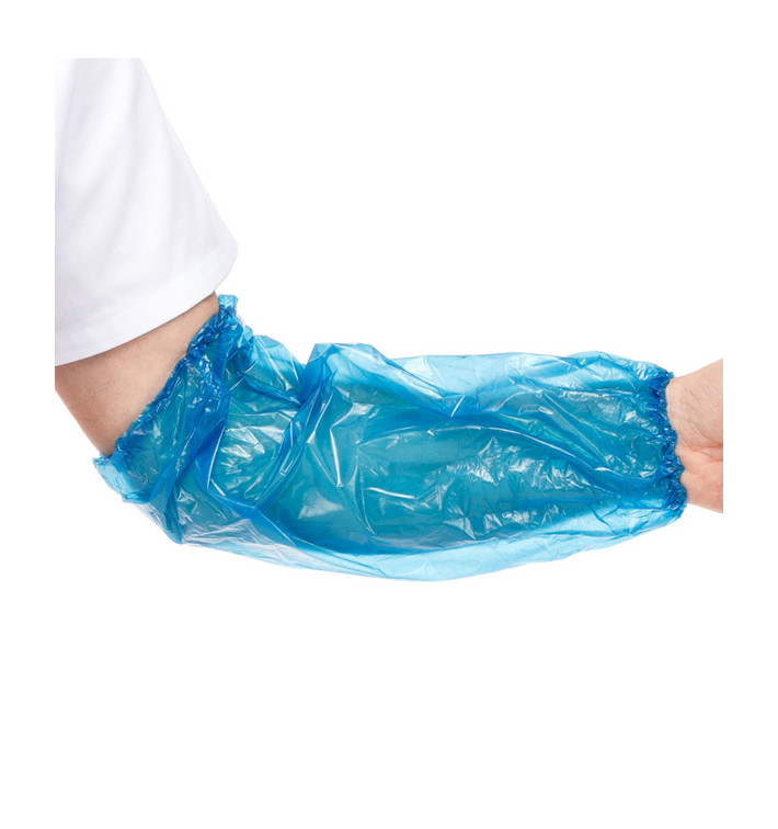 Disposable Plastic Over Sleeve PE Blue G80 18x44cm (100 Units)  