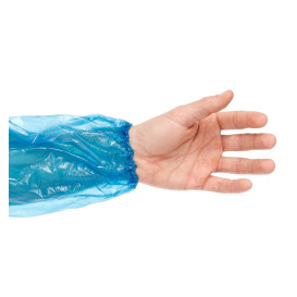 Disposable Plastic Over Sleeve PE Blue G80 18x44cm (100 Units)  