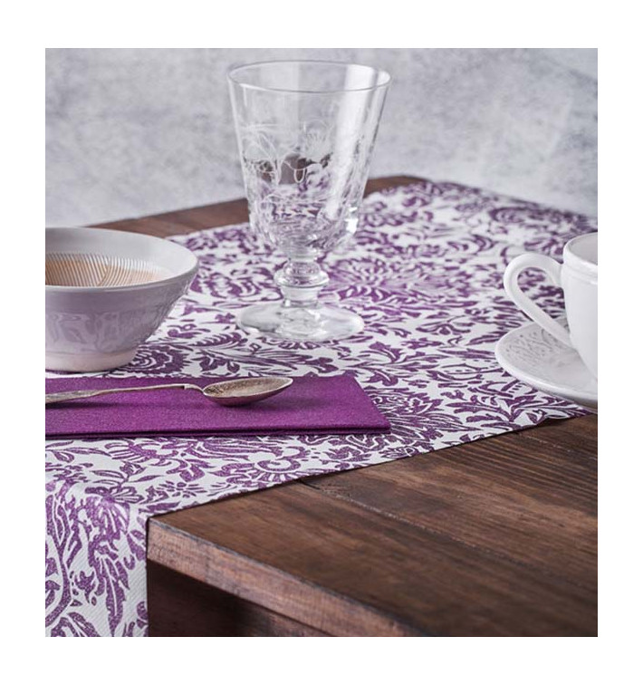 Airlaid Tablecloth Roll 0,4x48m "Versalles" Purple 50g/m² P30cm (1 Unit)