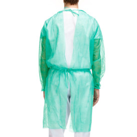 Disposable Lab Coat TST PP Tie Belt Back Closure Green XL 20gr (10 Units) 