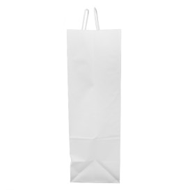 Paper Bag with Handles Kraft White 100g/m² 44+15x46cm (200 Units)