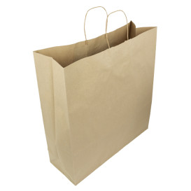 Paper Bag with Handles Kraft Hawanna 100g/m² 46+16x49cm (50 Units) 