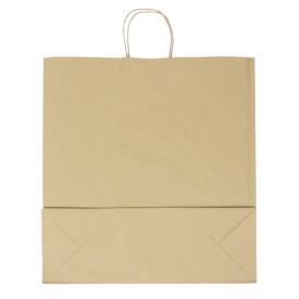 Paper Bag with Handles Kraft Hawanna 100g/m² 46+16x49cm (50 Units) 