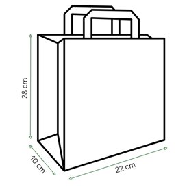 Paper Bag with Handles Kraft White 100g/m² 22+11x27cm (250 Units)