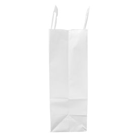 Paper Bag with Handles Kraft White 100g/m² 22+11x27cm (250 Units)