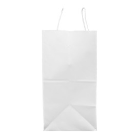 Paper Bag with Handles Kraft White 90g/m² 32+16x31cm (50 Units) 