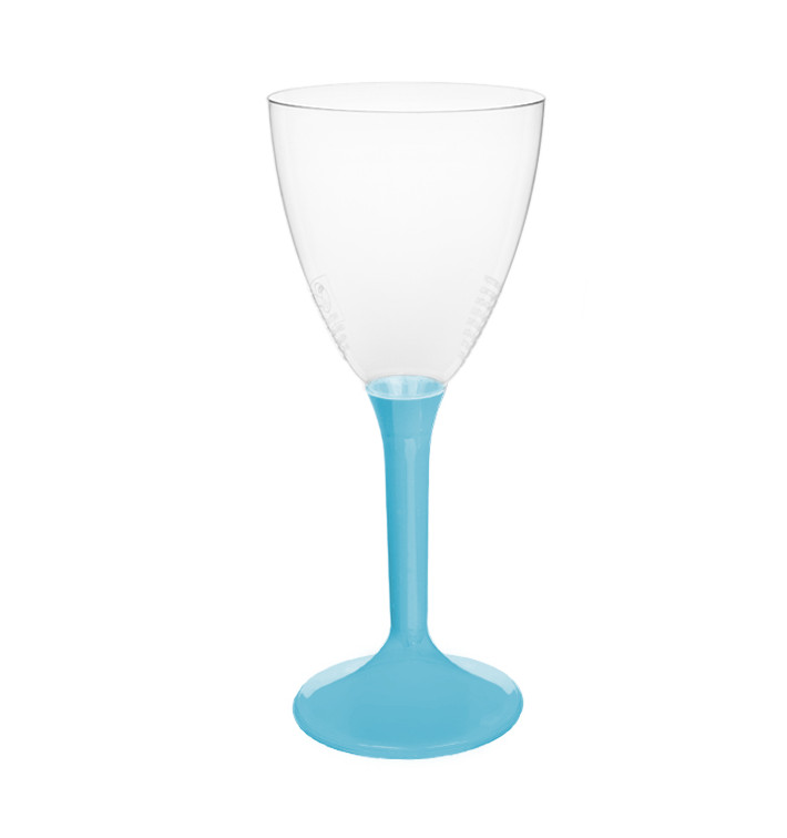 Plastic Stemmed Glass Wine Turquoise Removable Stem 180ml (200 Units)