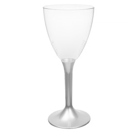 Plastic Stemmed Glass Wine Grey Removable Stem 180ml (200 Units)