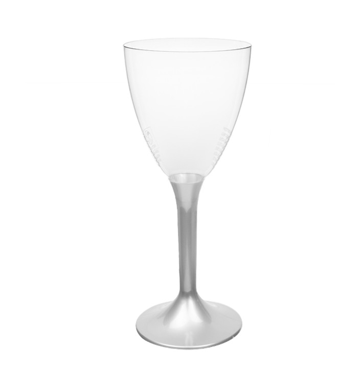 Plastic Stemmed Glass Wine Grey Removable Stem 180ml (200 Units)