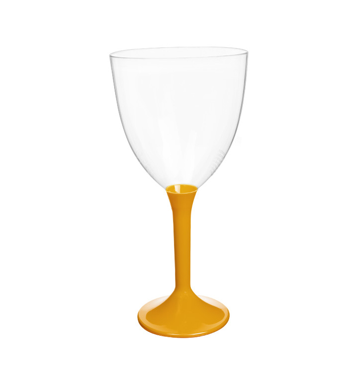 Plastic Stemmed Glass Wine Mango Removable Stem 300ml (40 Units)