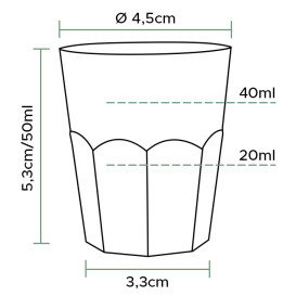 Plastic Shot PS Clear Ø45mm 50ml (50 Units) 