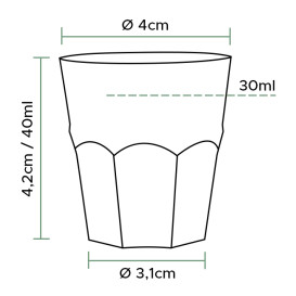 Plastic Shot PS Clear Ø40mm 30ml (2000 Units)