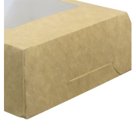 Paper Cake Box with Window Kraft 12x12x4cm (500 Units) 