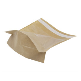 Paper Food Bag Kraft and window Autoseal 14x16cm (4000 Units)