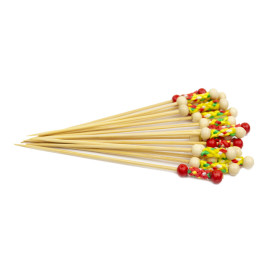 Bamboo Food Pick Yellow Design 12cm (1.200 Units)