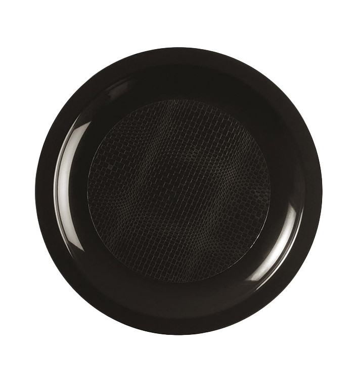 Plastic Plate Flat Black "Round" PP Ø18,5cm (600 Units)