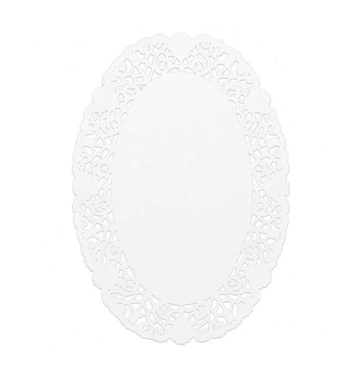 Paper Lace Doilie Oval Shape "Litos" White 18x25cm (2000 Units)