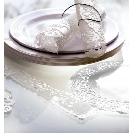 Paper Lace Doilie Oval Shape "Litos" White 18x25cm (2000 Units)