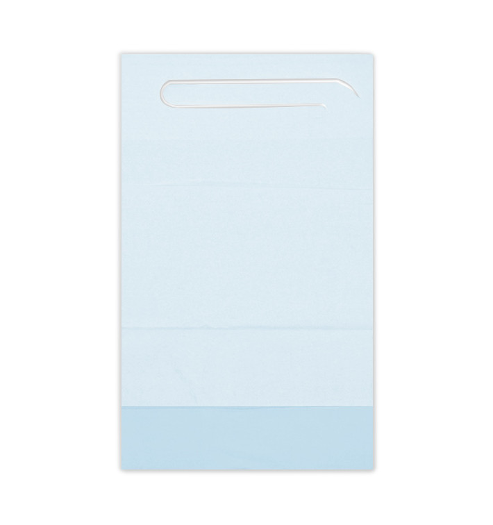 Disposable Adult Bib with Pocket Blue 36x65cm (125 Units)  