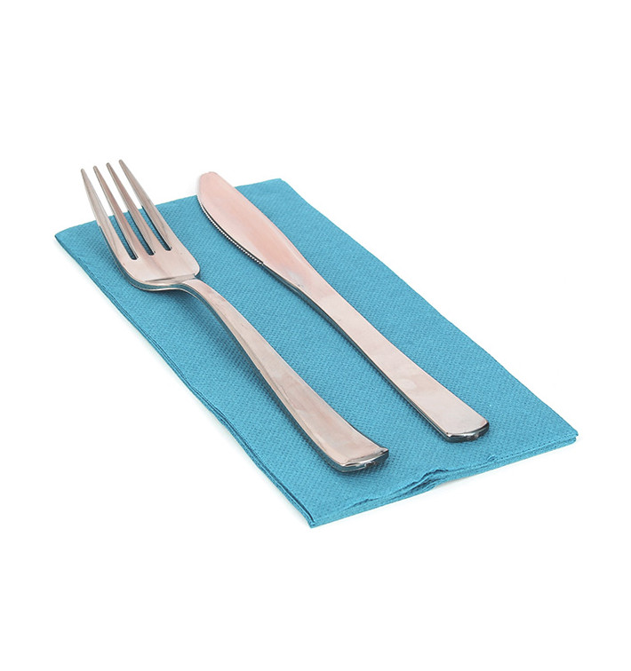 Paper Napkin Double Point 1/8 Turquoise 40x40cm (50 Units) 