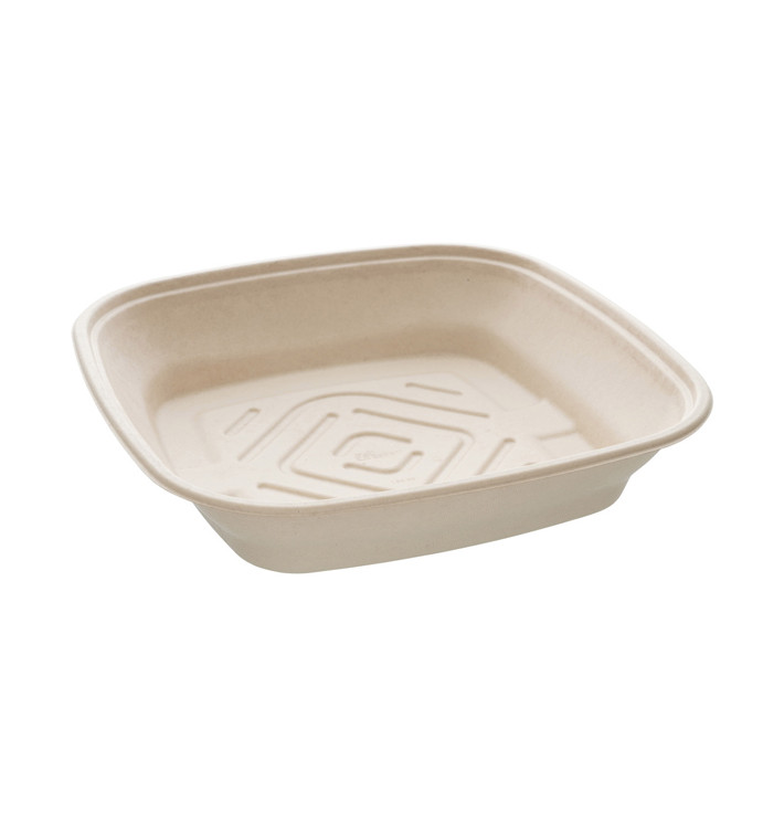 Sugarcane Bowl Natural Square Shape 4500ml 36cm (5 Units) 