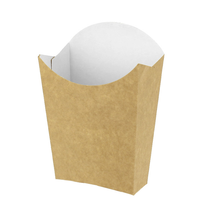 Kraft Paper Large Size French Fries Packaging Mockup - Front View