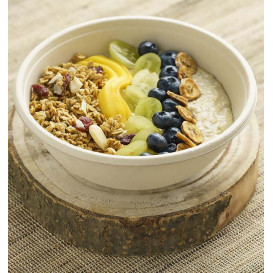 Degradable Sugarcane Food Containers Oatmeal Bowls with Lids-Bowl