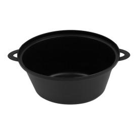 Serving Pot with Lid PP Black 15,6x10,1cm (144 Units)