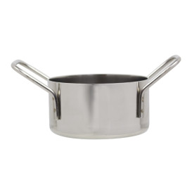 Serving Mini Cooking Pot Bowl Steel Ø8x4,5cm (6 Units)