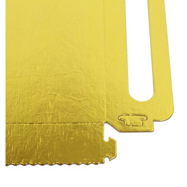 Paper Tray with Handles Rectangular shape Gold 12x19cm (1.000 Units)