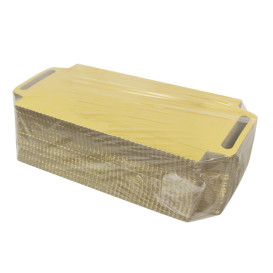 Paper Tray with Handles Rectangular shape Gold 30x12 cm (600 Units)