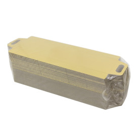 Paper Tray with Handles Rectangular shape Gold 32x7,5 cm (800 Units)