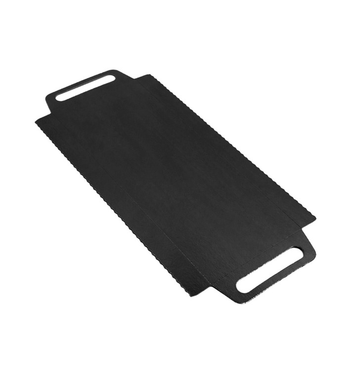 Paper Tray with Handles Rectangular shape Black 30x12 cm (100 Units)  