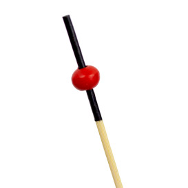 Bamboo Food Skewers Red and Black Design 7cm (1.200 Units)