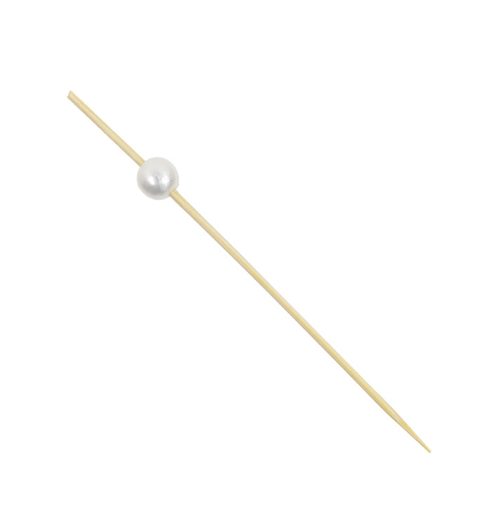 Bamboo Food Pick Pearl Design 9cm (1.200 Units)