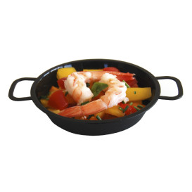 Paella Pan Tray Black PP 300ml (10 Units)