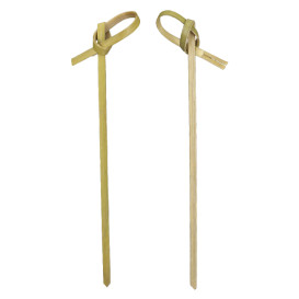 Bamboo Food Pick Bow Design Natural Green 10cm (1.200 Units)