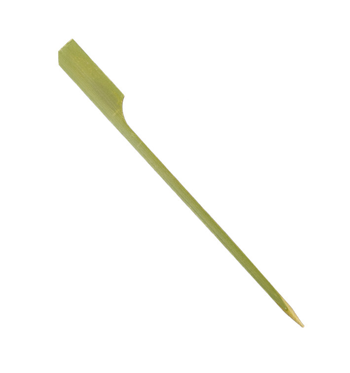 Bamboo Food Pick Golf Design Natural Green 12cm (250 Units)  