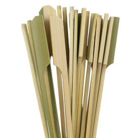 Bamboo Food Pick Golf Design Natural Green 18cm (2.500 Units)