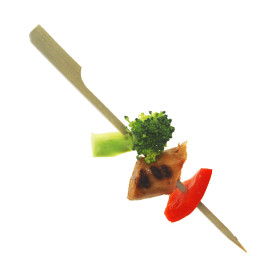 Bamboo Food Pick Golf Design Natural Green 15cm (2.500 Units)