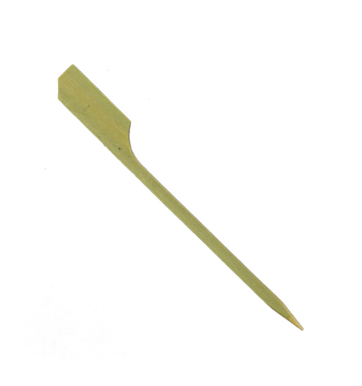 Bamboo Food Pick Golf Design Natural Green 9cm (2.500 Units)