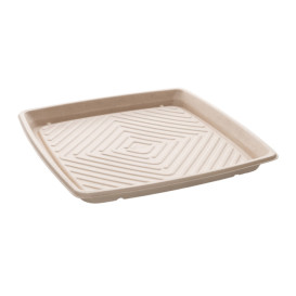 Natural Sugarcane Square Tray 36x36cm (5 Units) 