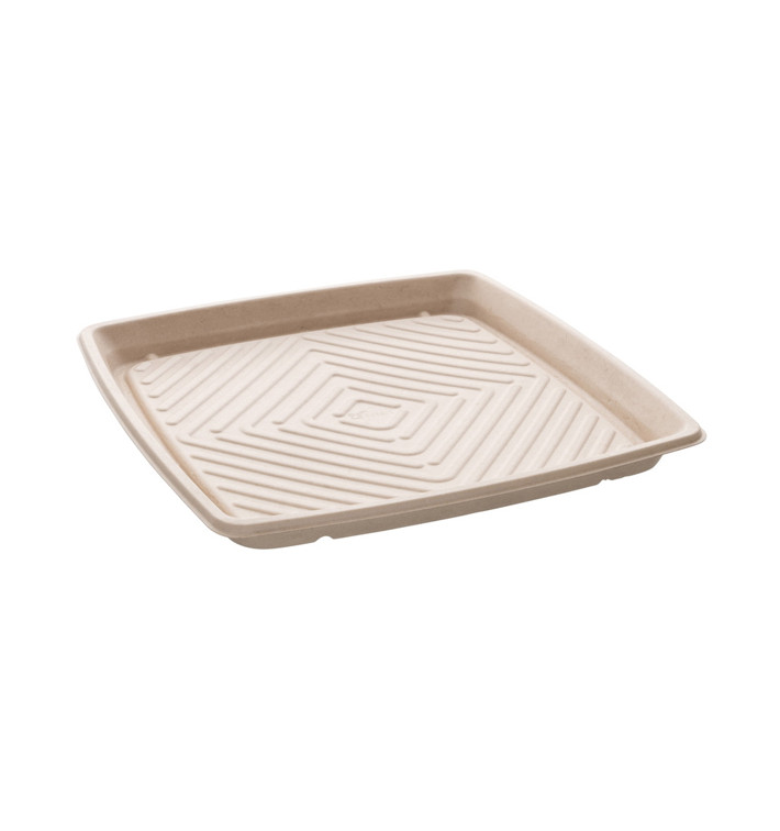 Natural Sugarcane Square Tray 36x36cm (5 Units) 