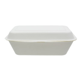 Sugarcane Hinged Container "Menu Box" White 180x125x70mm (600Units)