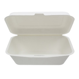 Sugarcane Hinged Container "Menu Box" White 180x125x70mm (600Units)