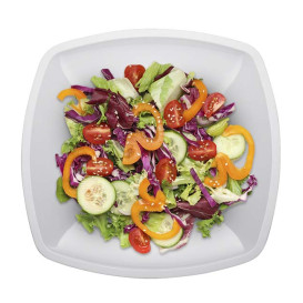 Reusable Hard Plate Flat White Square shape PP 23cm (300 Units)