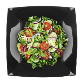 Reusable Hard Plate Flat Black "Nice" PP 23 cm (25 Units) 