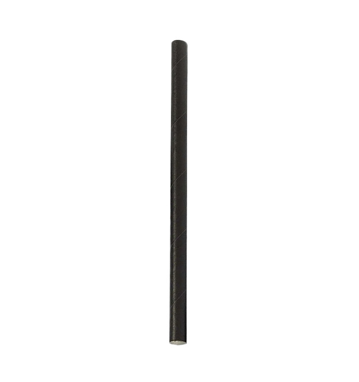 Paper Straw Straight Black Ø0,6cm 14cm (6.000 Units)