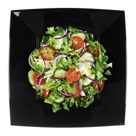 Reusable Hard Plate Flat Black "Nice" PP 29 cm (144 Units)